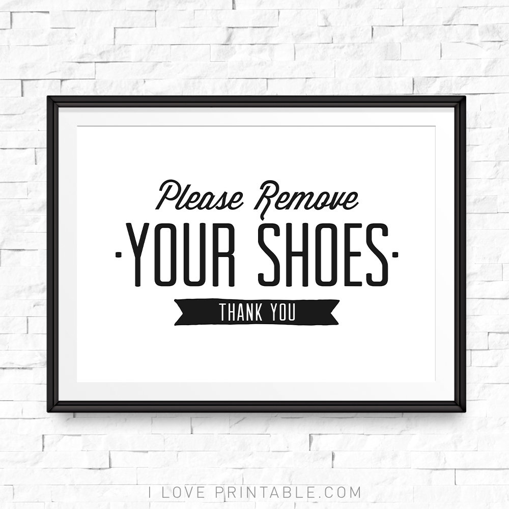 Please Remove Your Shoes Printable Entryway Sign (Digital Download with Printable Please Remove Shoes Sign