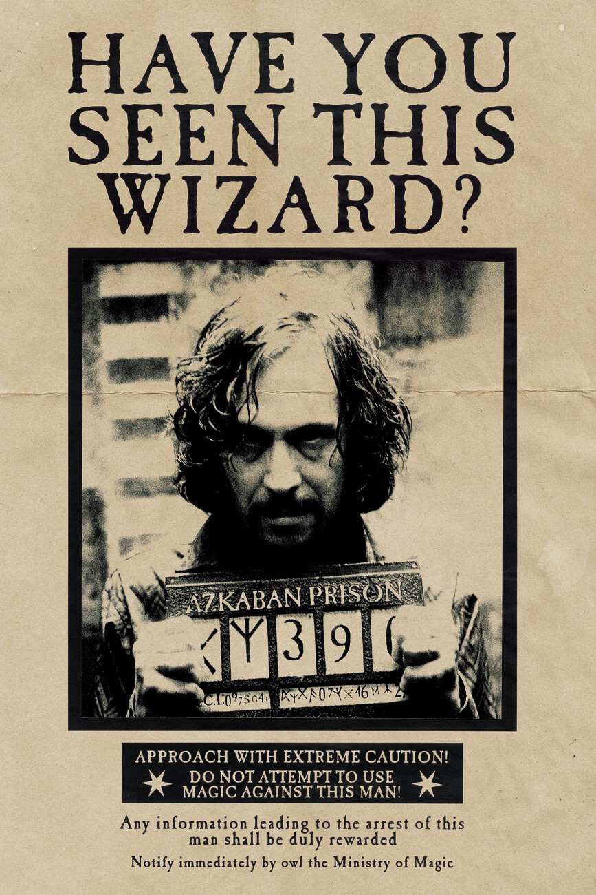 Poster Harry Potter - Wanted Sirius Black within Harry Potter Wanted Posters Printable