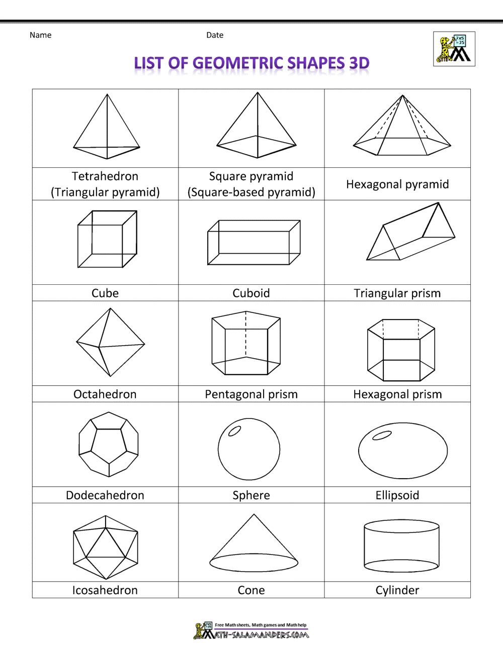 Printable 3D Shapes in Printable Images Of 3D Shapes