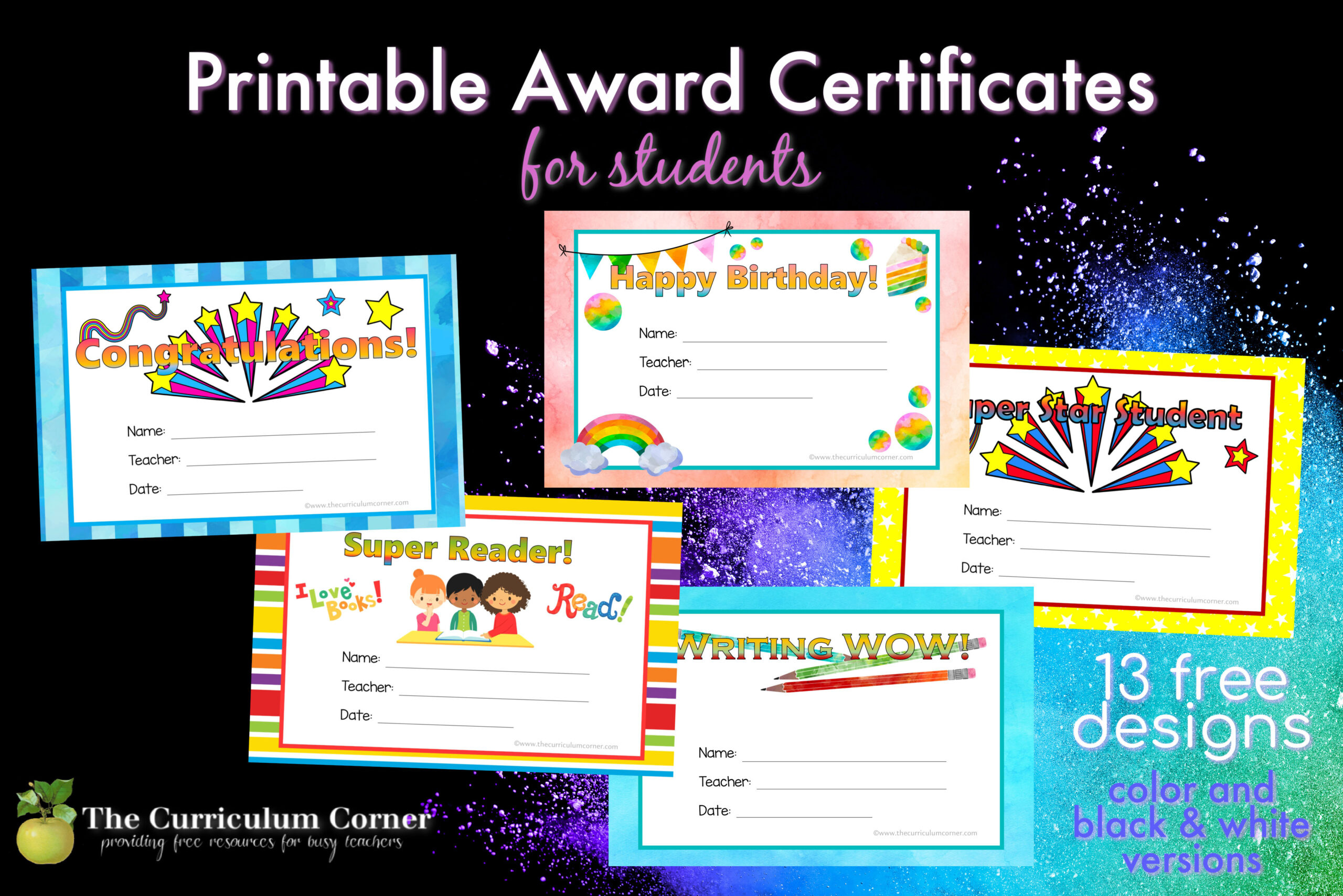 Printable Award Certificates - The Curriculum Corner 123 within Free Printable Award Certificates For Students