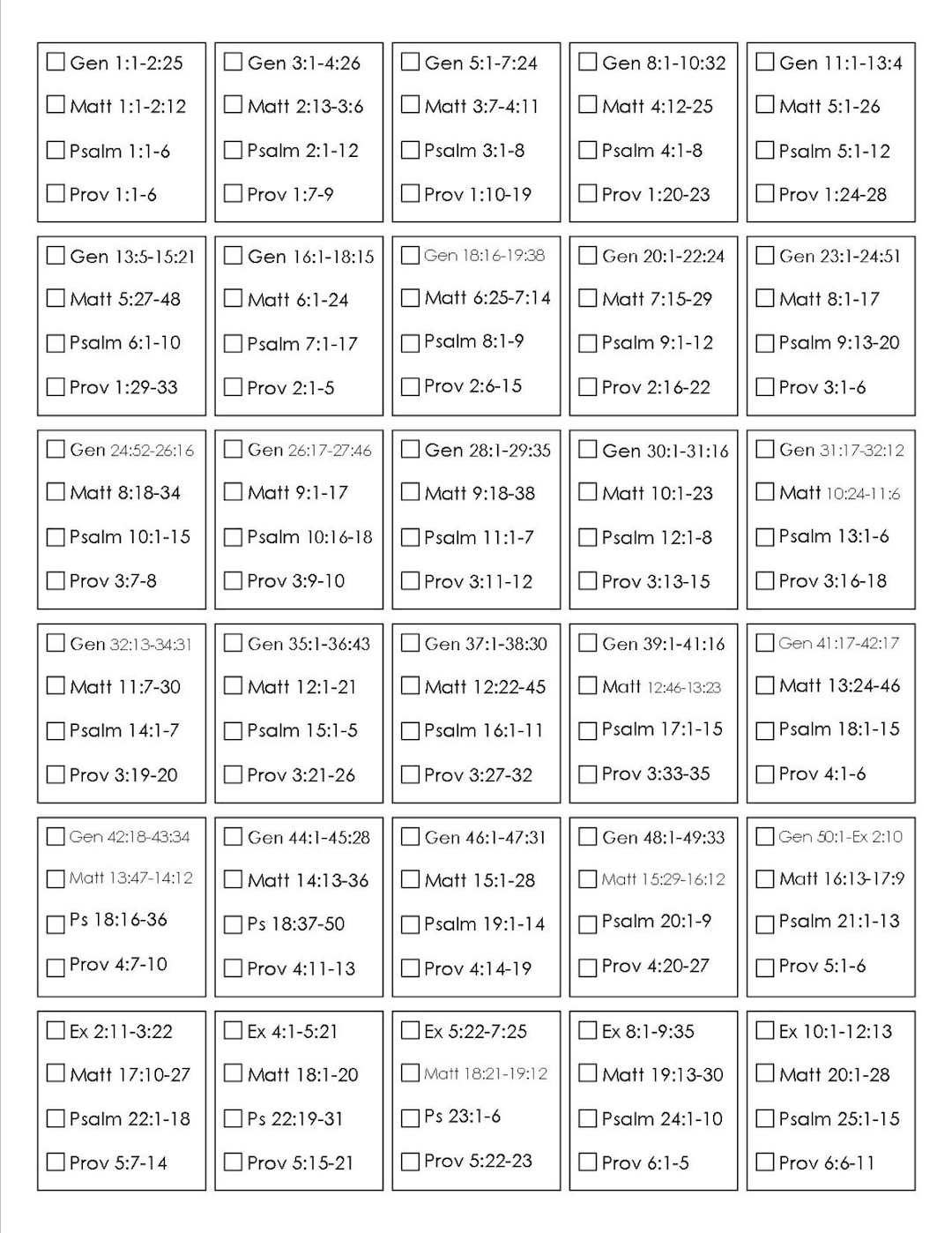 Printable Bible Reading Plan | Read The Bible In One Year - Etsy in Pdf 12 Month Bible in a Year Reading Plan Printable