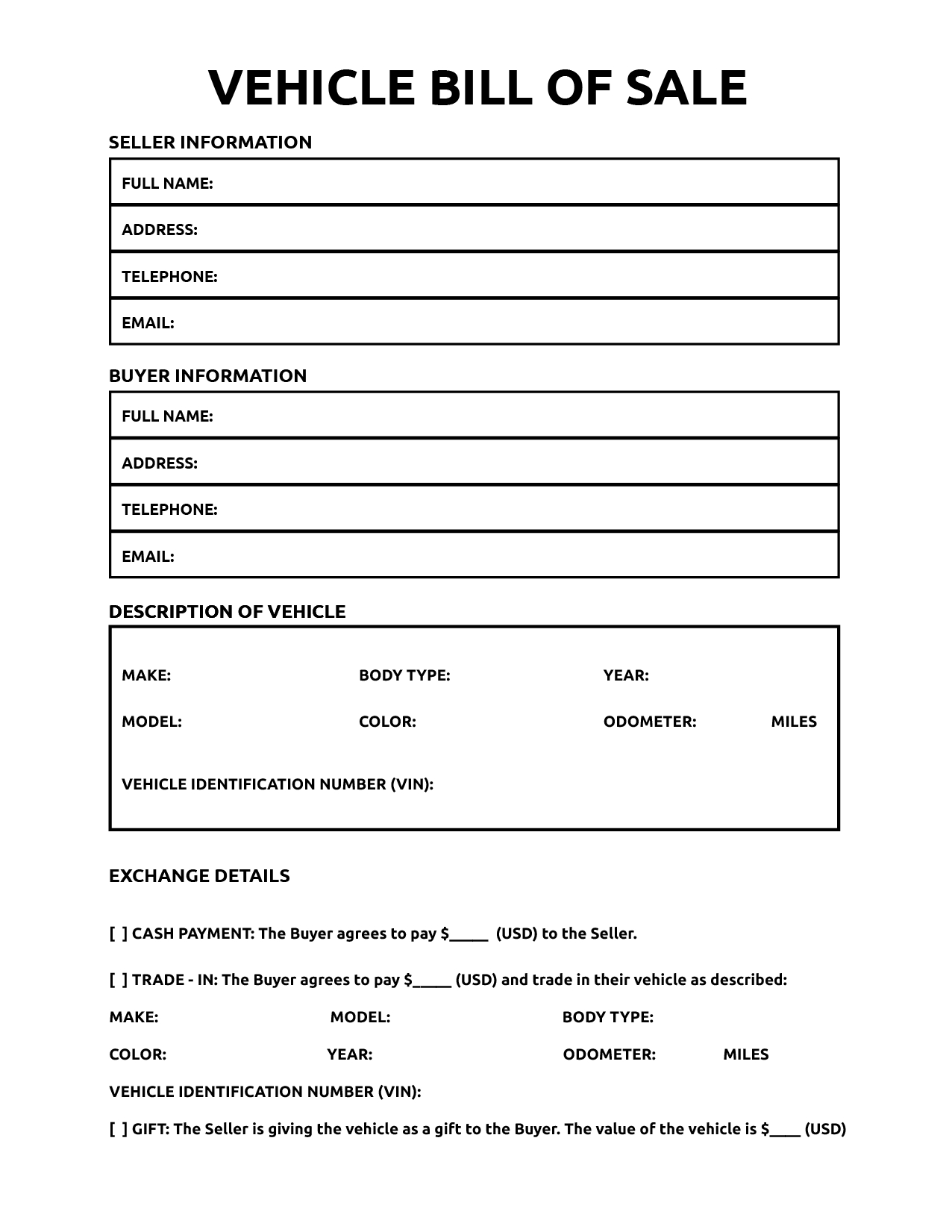 Printable Bill Of Sale For Vehicle - World Of Printables intended for Printable Bill Of Sale For Motor Vehicle