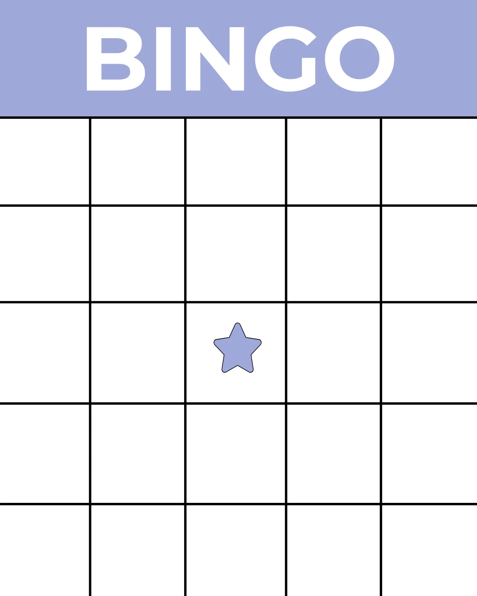Printable Bingo Card Template — Kapwing within Printable Blank Bingo Cards