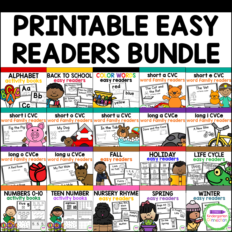 Printable Easy Readers For Pre-K & Kindergarten Bundle regarding Pre K Reading Books Printable