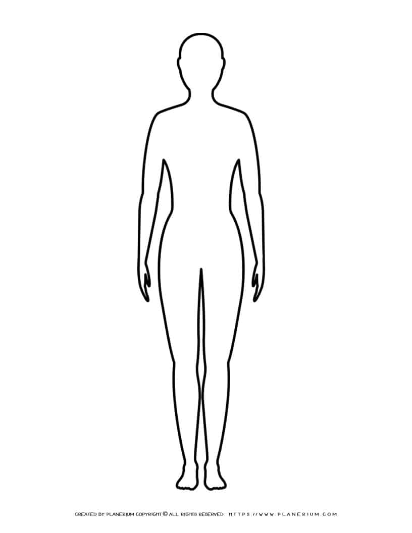 Printable Female Body Outline For Classroom Activities in Printable Human Body Outline Template