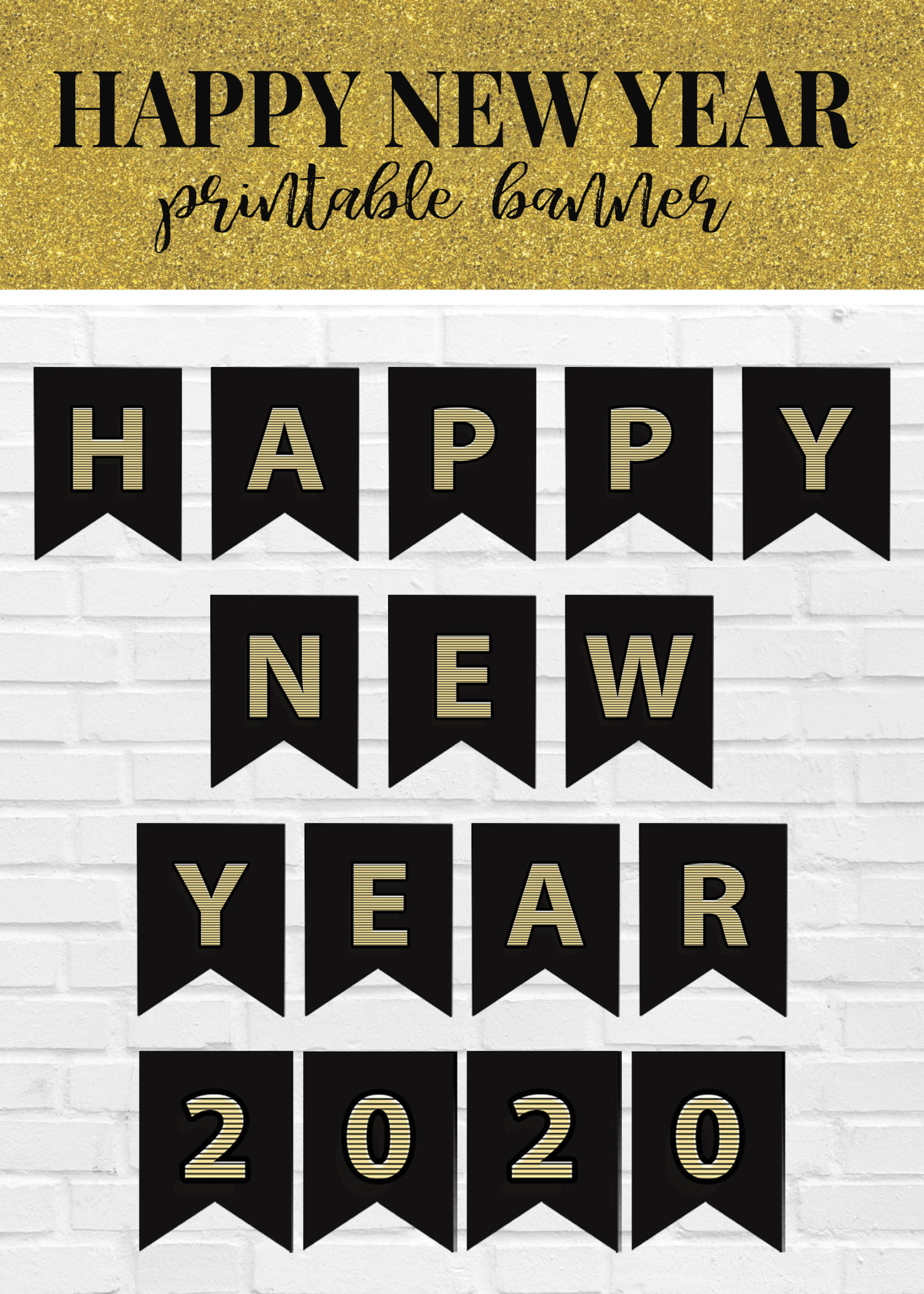 Printable Happy New Year Banner 2020 - Everyday Megan with Printable Happy New Year Banner