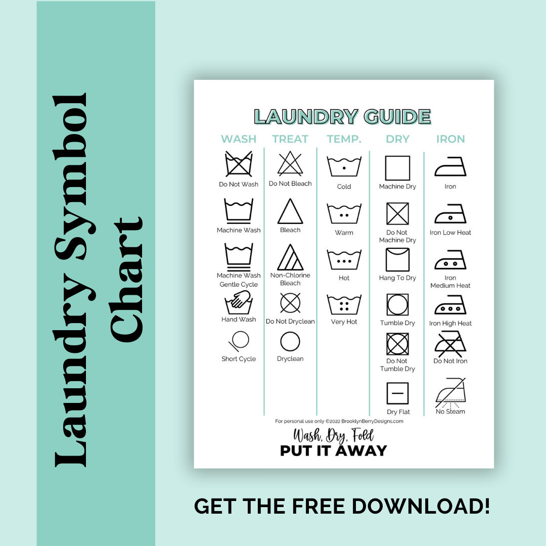 Printable Laundry Symbols Chart - Brooklyn Berry Designs within Free Printable Laundry Symbol Chart