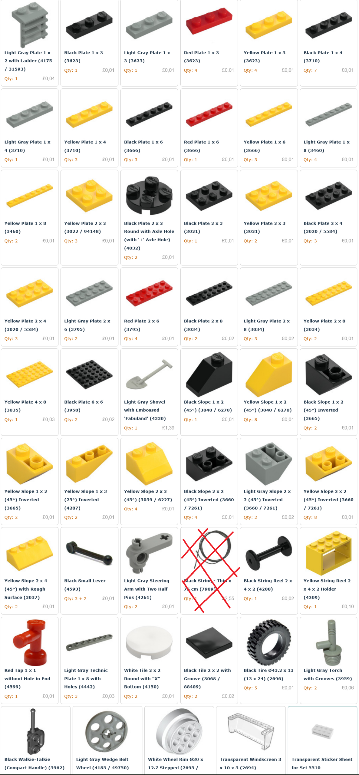Printable Lego Parts List Different Lego Pieces 3D Parts Set Lego 5510 pertaining to Printable Lego Parts Catalog