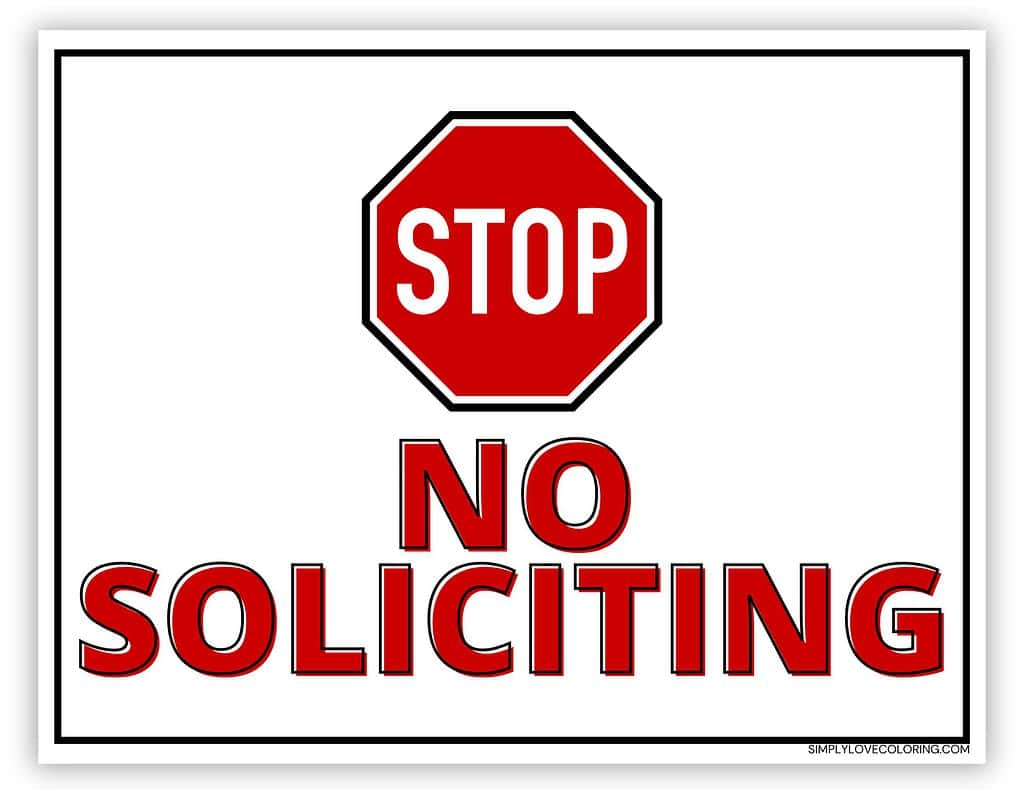 Printable No Soliciting Sign (Free Pdf Downloads) - Simply Love in Pdf No Soliciting Sign Printable