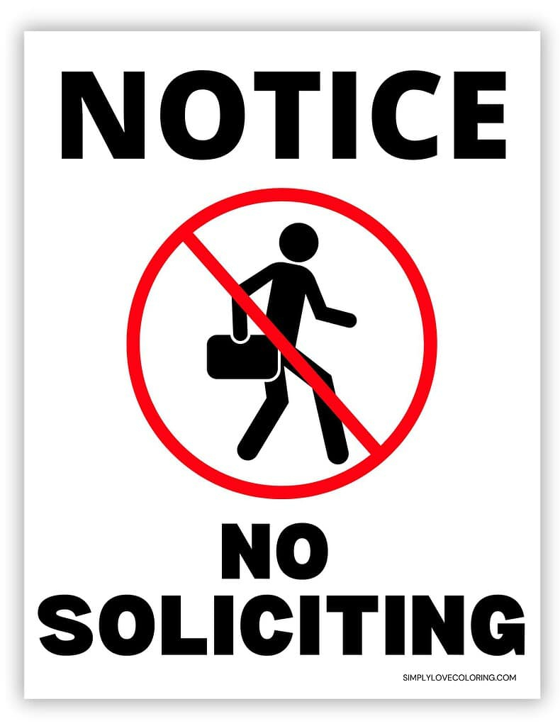 Printable No Soliciting Sign (Free Pdf Downloads) - Simply Love intended for Pdf No Soliciting Sign Printable
