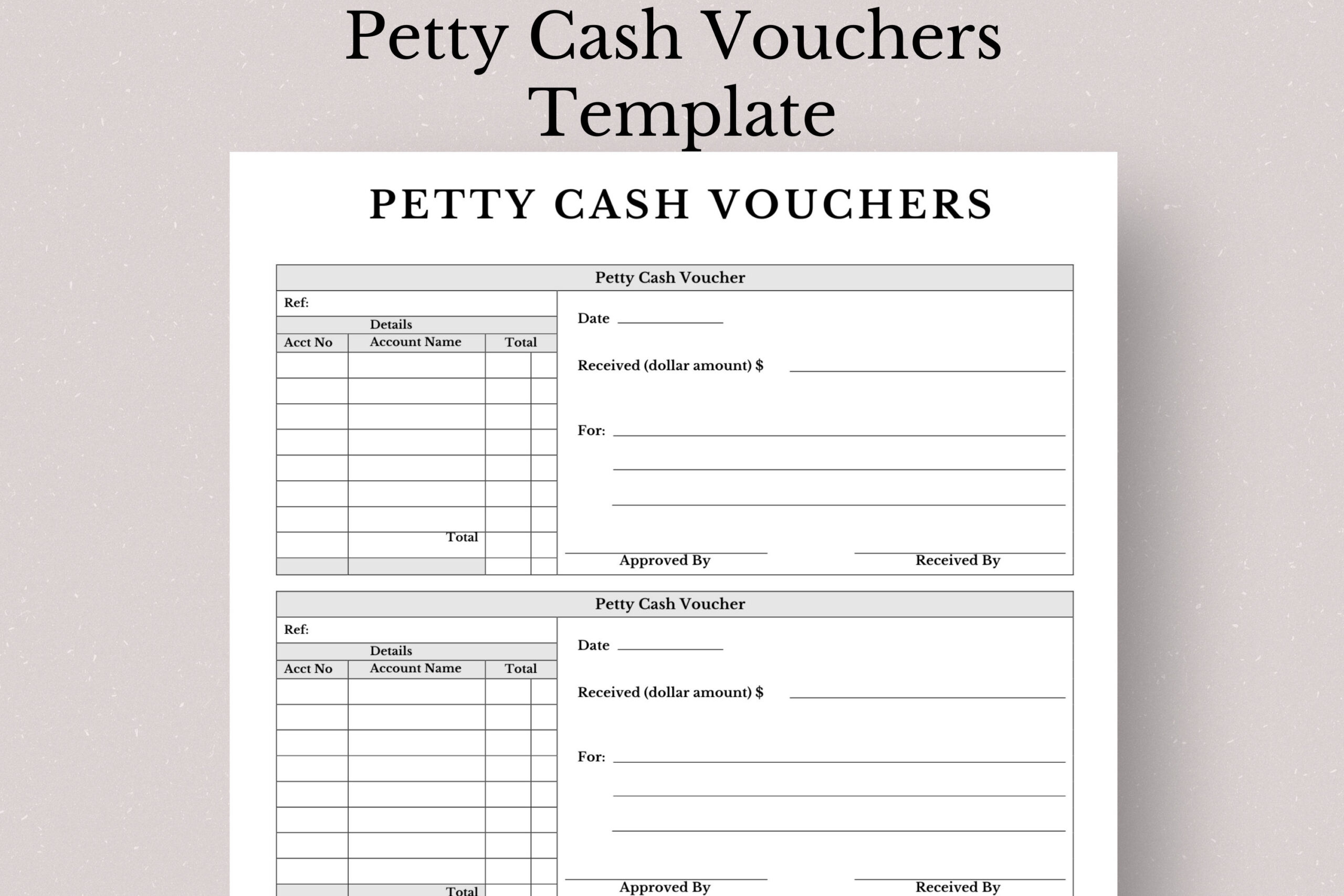 Printable Petty Cash Voucher Forms, Petty Cash Voucher Form with regard to Petty Cash Voucher Printable