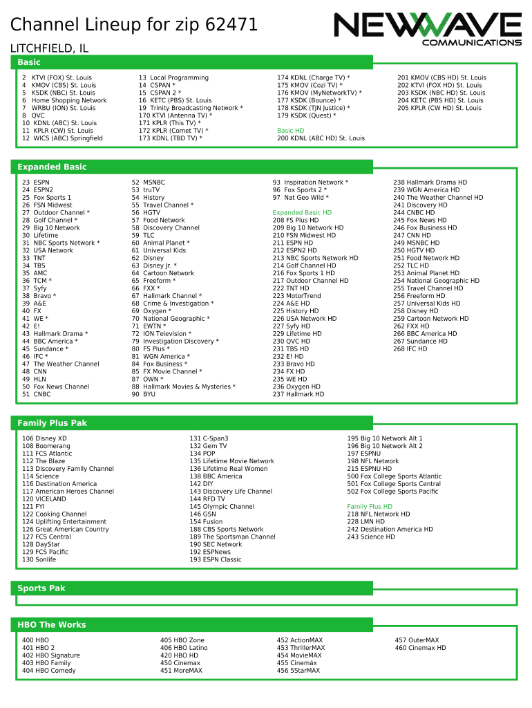 Printable Spectrum Channel Guide: Fill Out & Sign Online | Dochub throughout Printable Channel Guide For Spectrum Tv