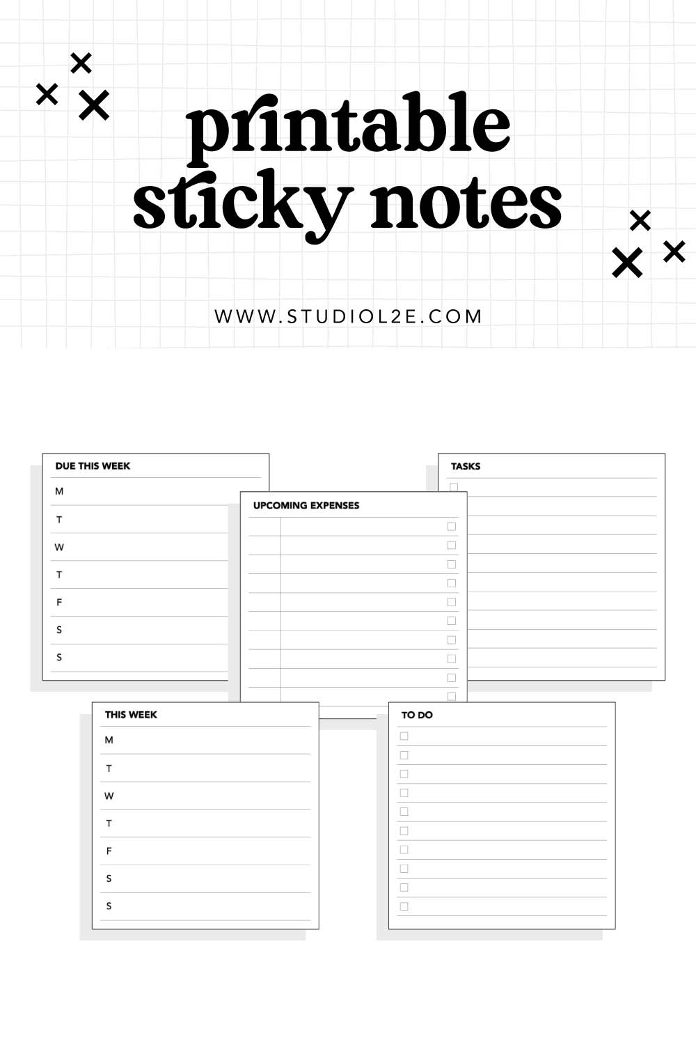 Printable Sticky Notes - Studio L2E in Printable Post It Notes Template