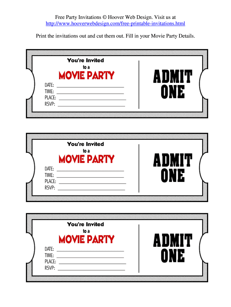 Printable Tickets - Fill Online, Printable, Fillable, Blank regarding Pretend Movie Tickets Printable Free