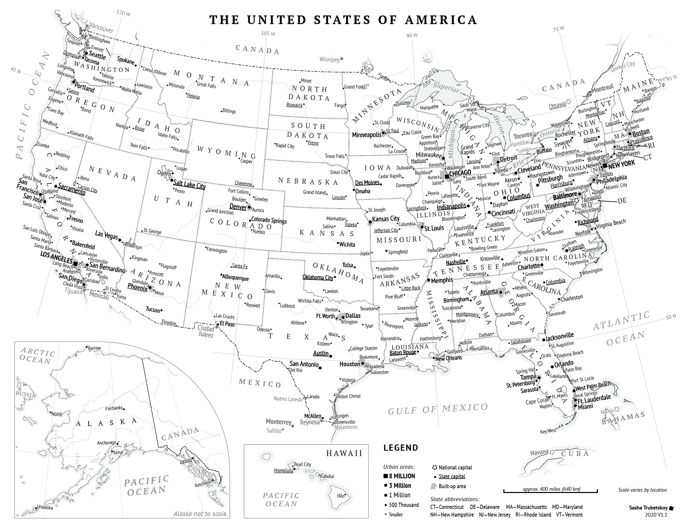 Printable United States Map | Sasha Trubetskoy within United States Map Printable