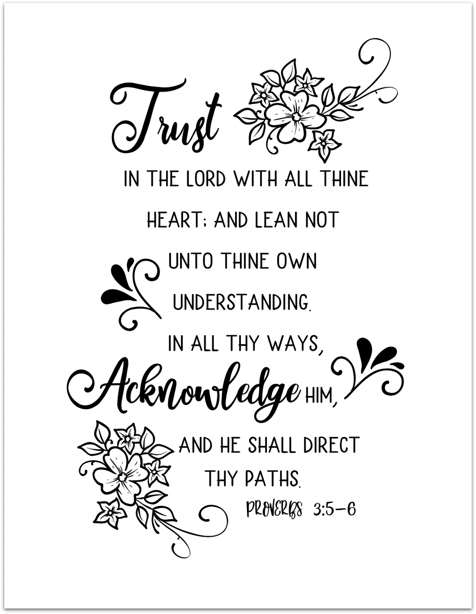 Proverbs 3:5-6 Printable – Joyful Homemaking in Printable Proverbs 3 5 6