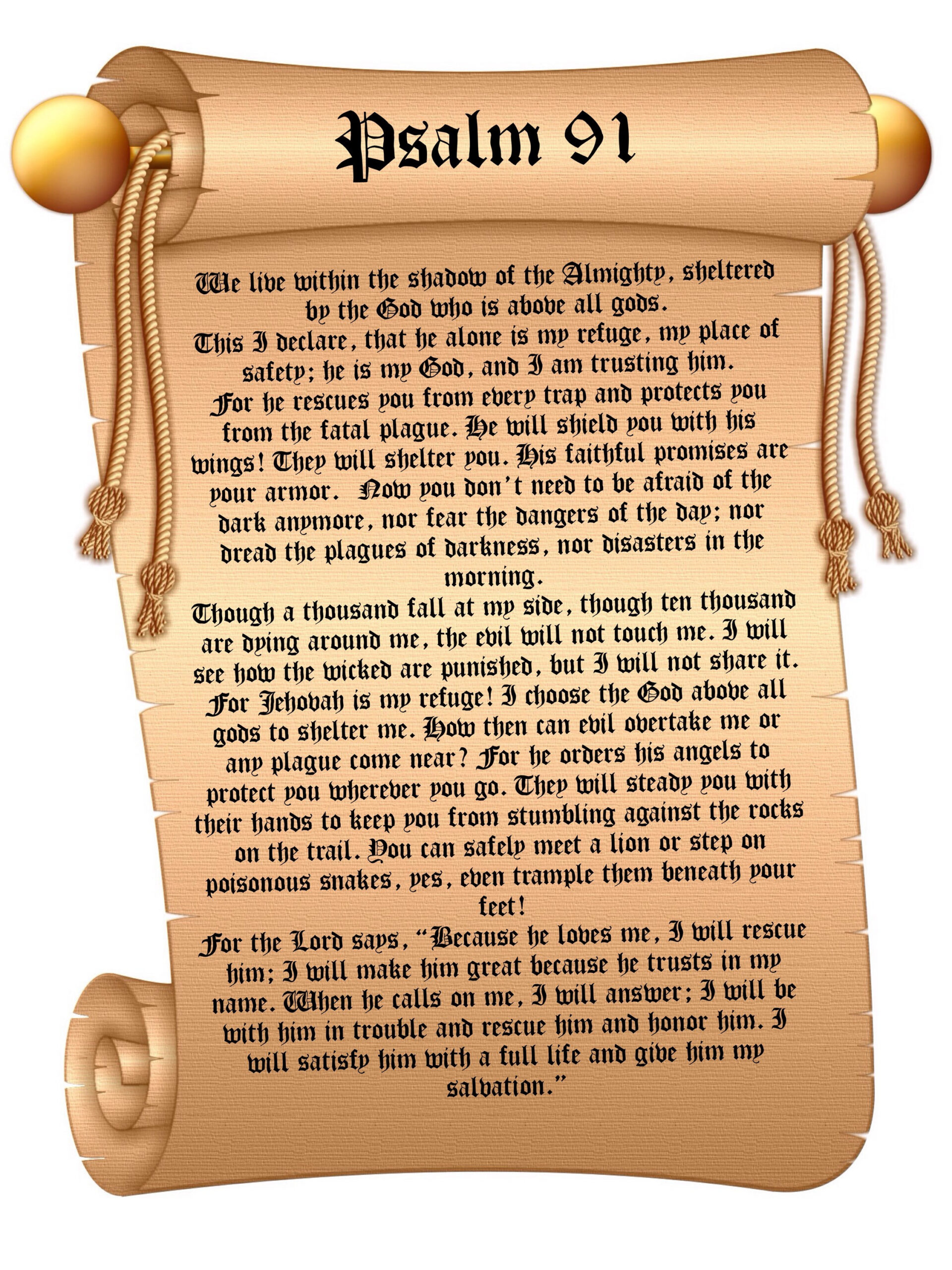 Psalm 91 In The King James Version. A1 Huge Kjv Bible Poster, 23.4 regarding Psalm 91 Kjv Printable Version