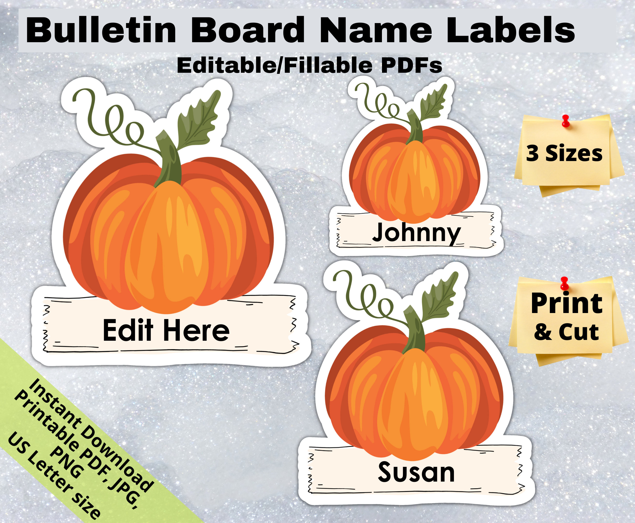 Pumpkins Fall, Editable Student Name Tags Printables, Classroom intended for Pumpkin Name Tags Printable Free