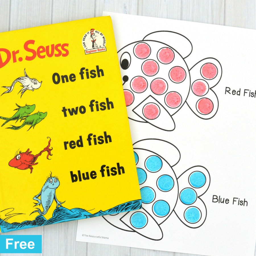 Red Fish Blue Fish Activity in One Fish Two Fish Printables