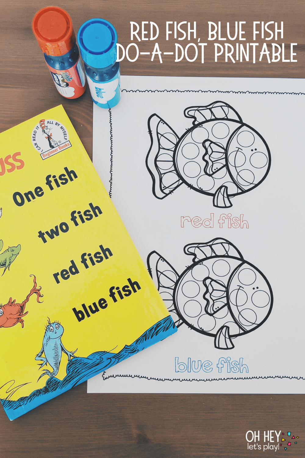 Red Fish, Blue Fish Dr. Seuss Activities & Printables — Oh Hey with regard to One Fish Two Fish Printable Template