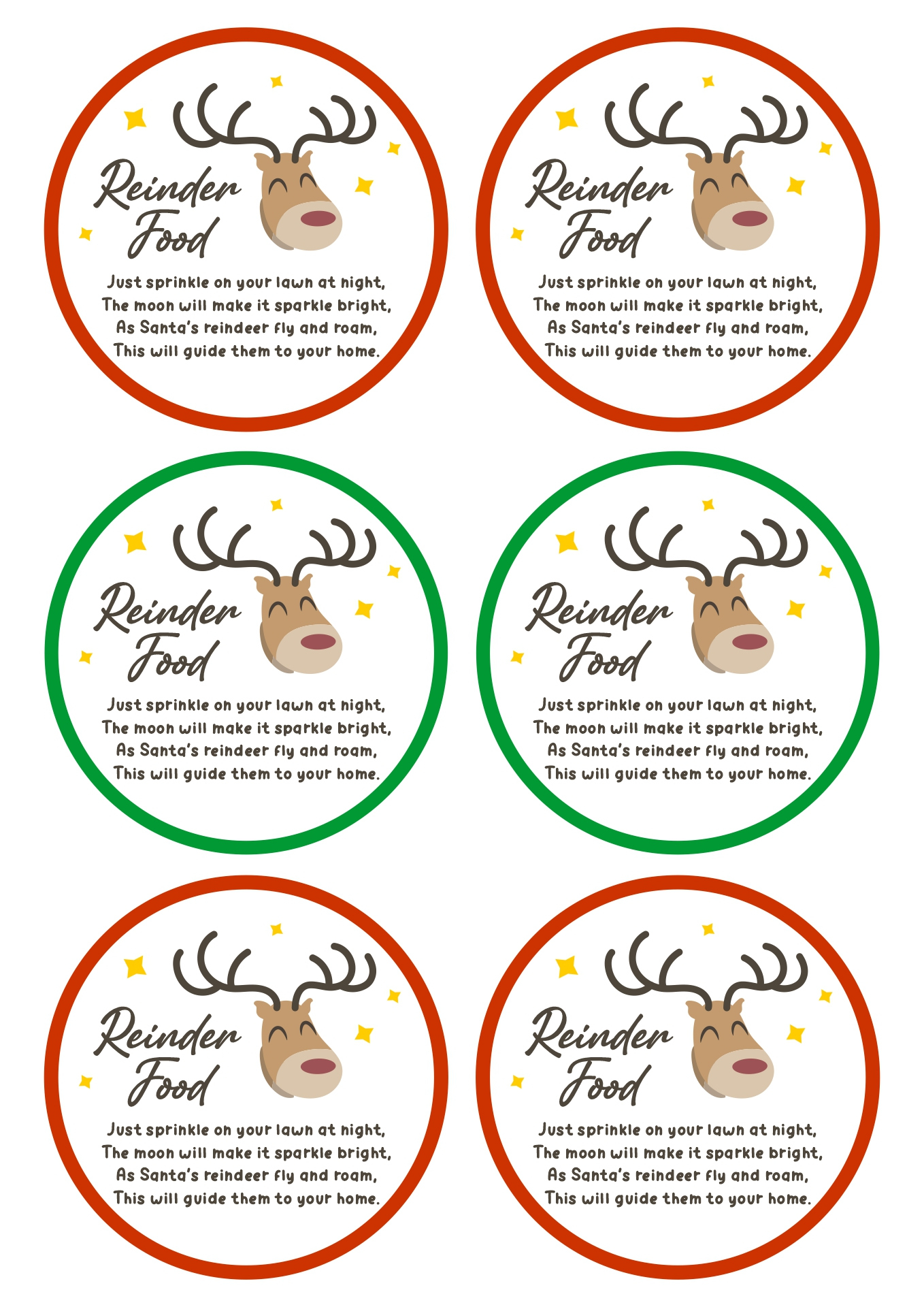 Reindeer Food Tags Free Printable with Magic Reindeer Food Labels Printable Free