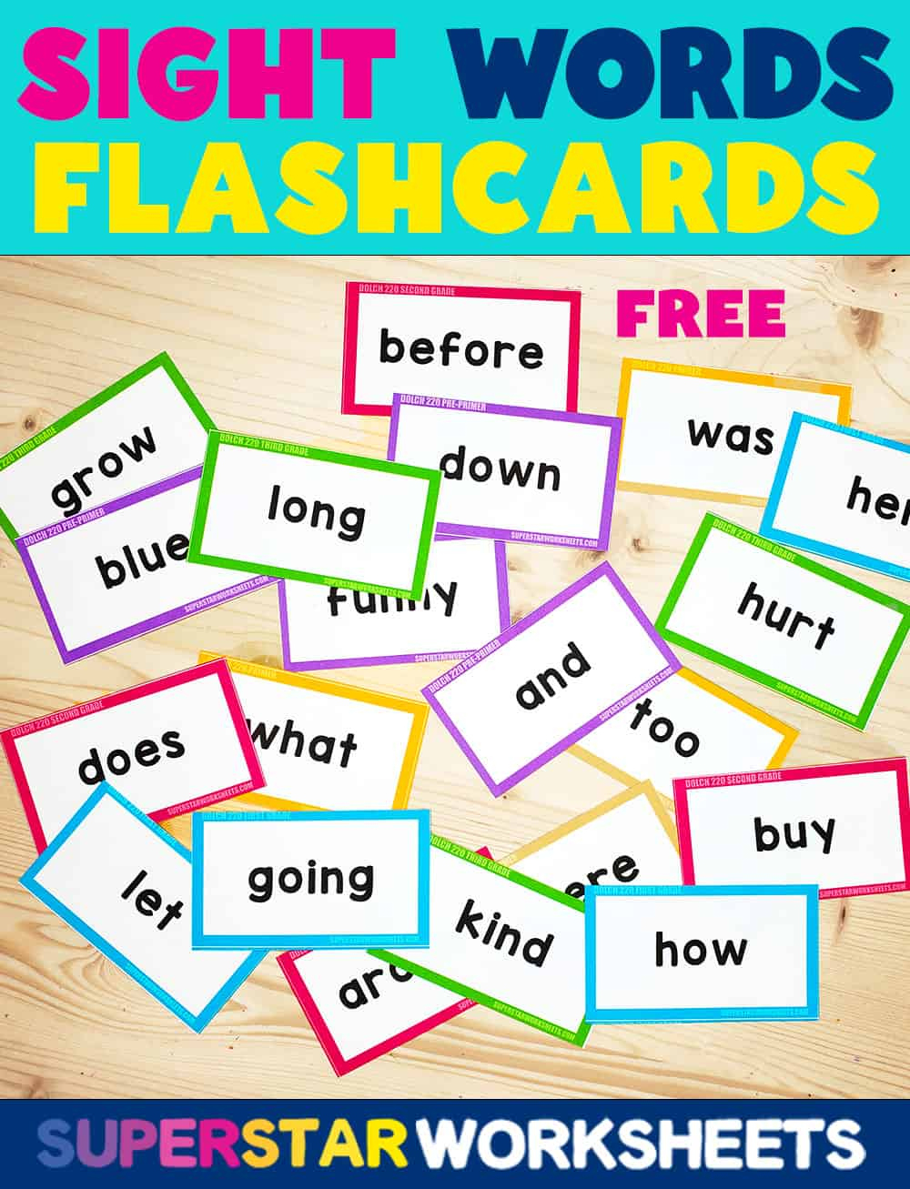 Sight Word Flashcards - Superstar Worksheets within Free Printable Flashcards For Kindergarten