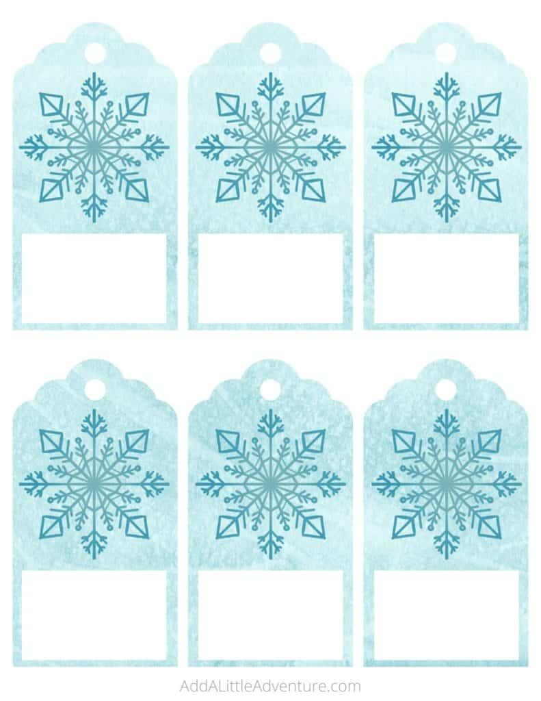 Snowflake Gift Tags - Free Printables - Add A Little Adventure inside Free Printable Snowflake Name Tags