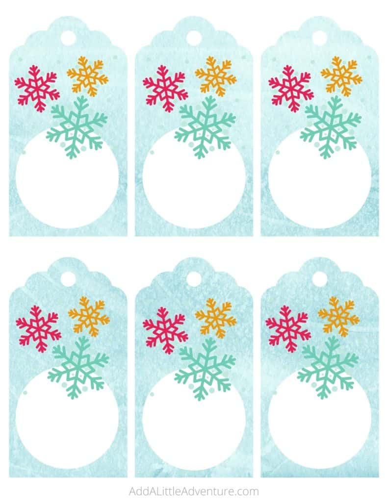 Snowflake Gift Tags - Free Printables - Add A Little Adventure intended for Free Printable Snowflake Name Tags