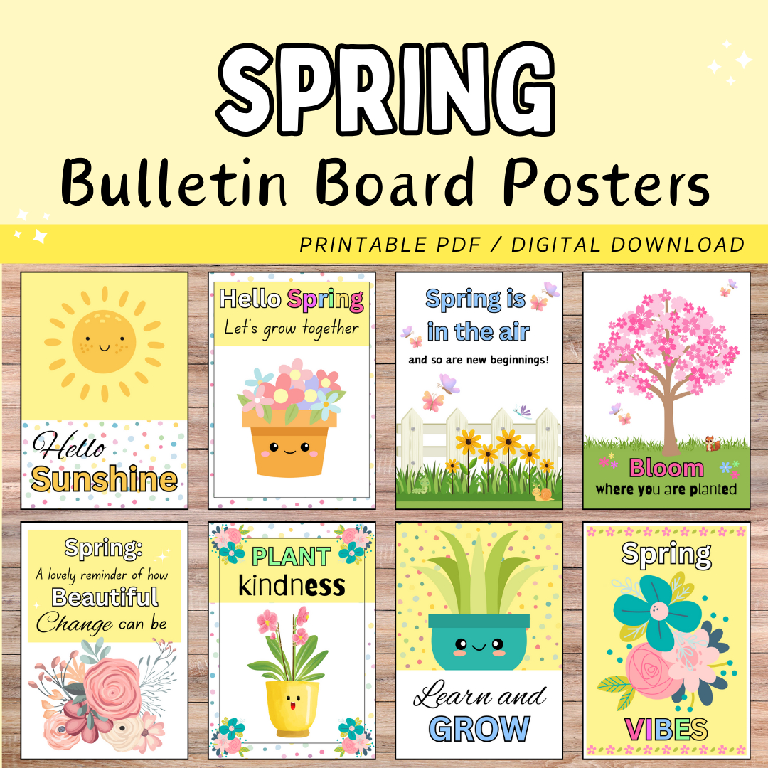Spring Bulletin Board Posters – Printable Downloads – Demo Crafter for Free Spring Bulletin Board Printables
