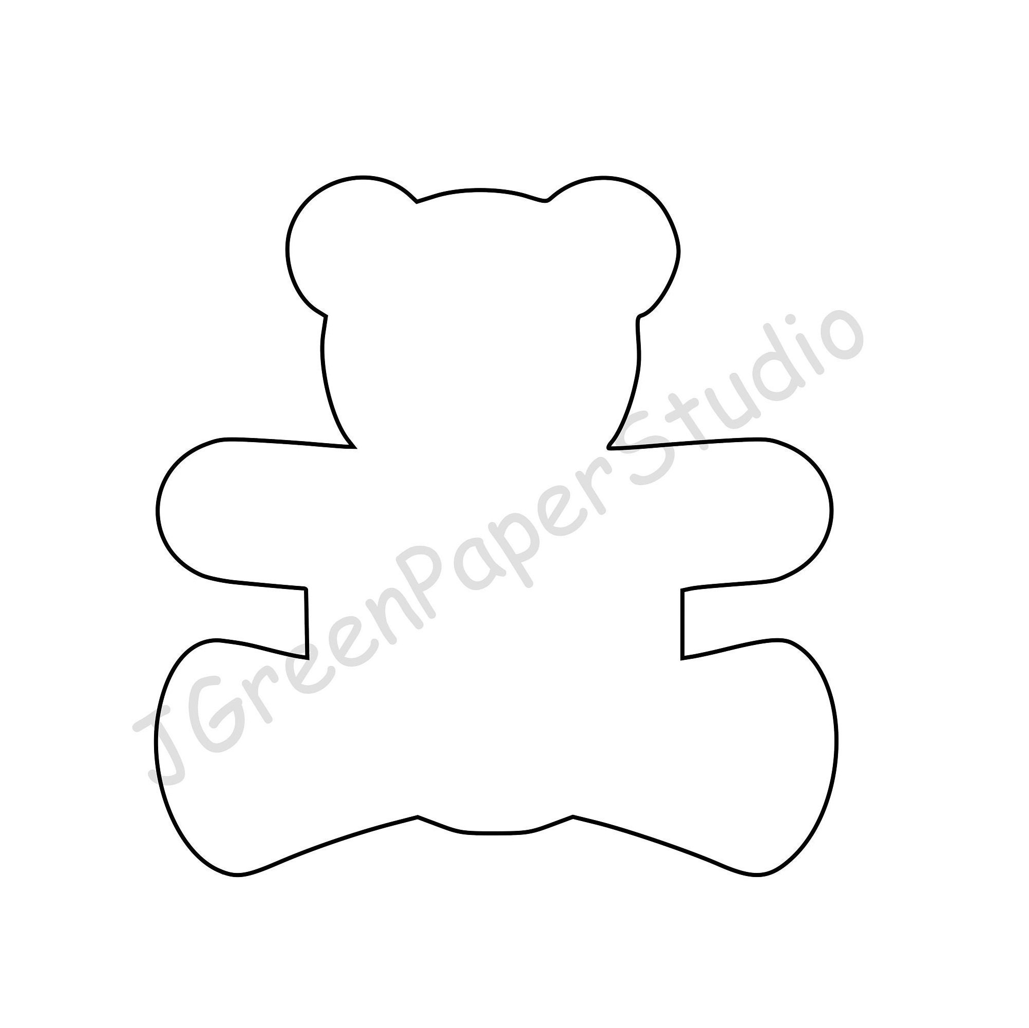 Teddy Bear Template: Kids Coloring Page Stencil (Pdf Digital inside Printable Outline of a Bear