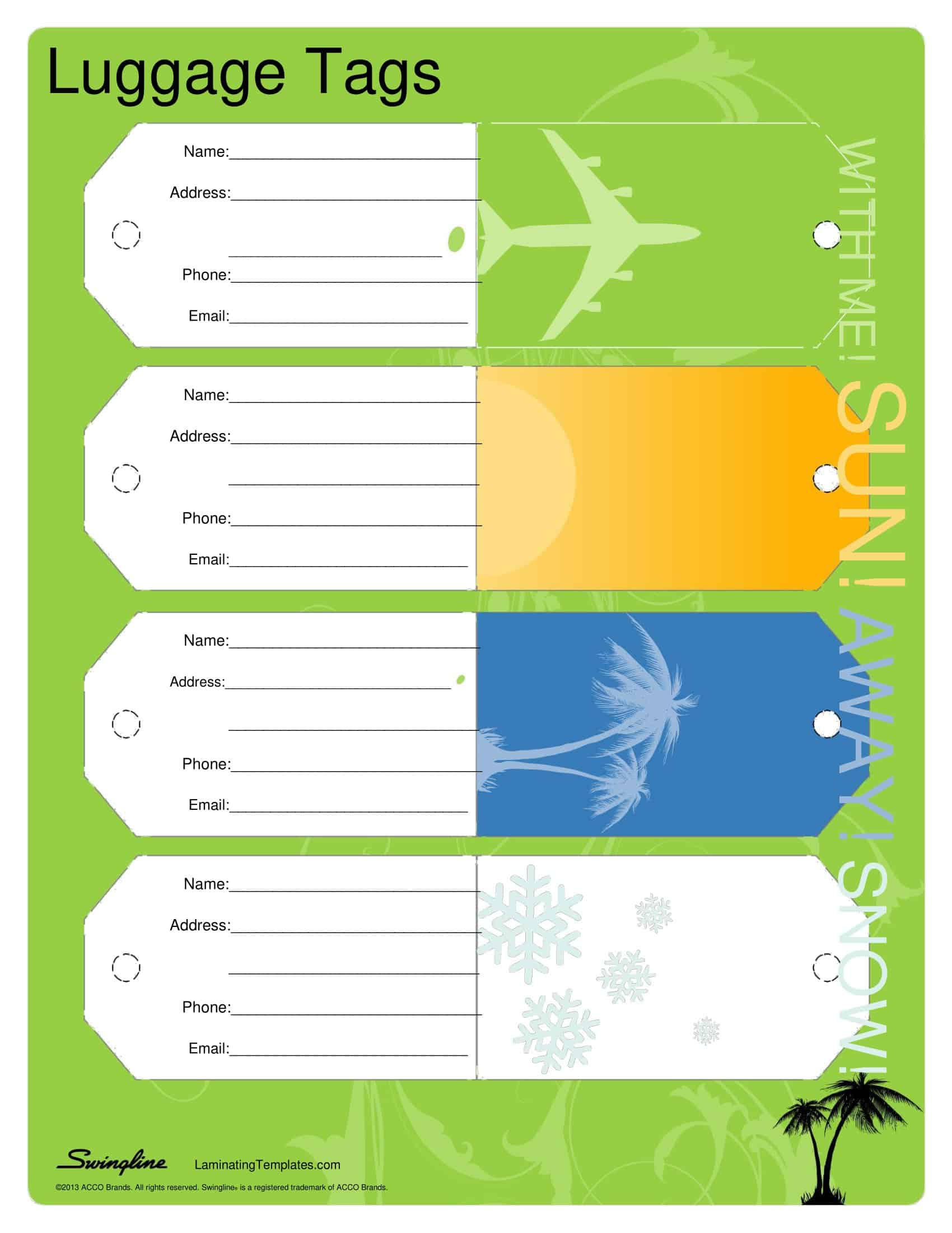Template Luggage Labels Template Free Printable Travel Bag Tags throughout Tags For Luggage Printable Free