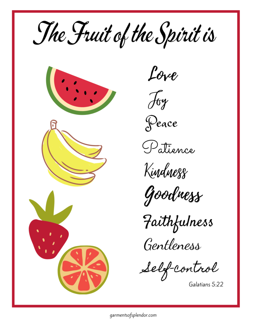 Ten Free Fruit Of The Spirit Bible Printables - within Printable Bible Fruit the Spirit