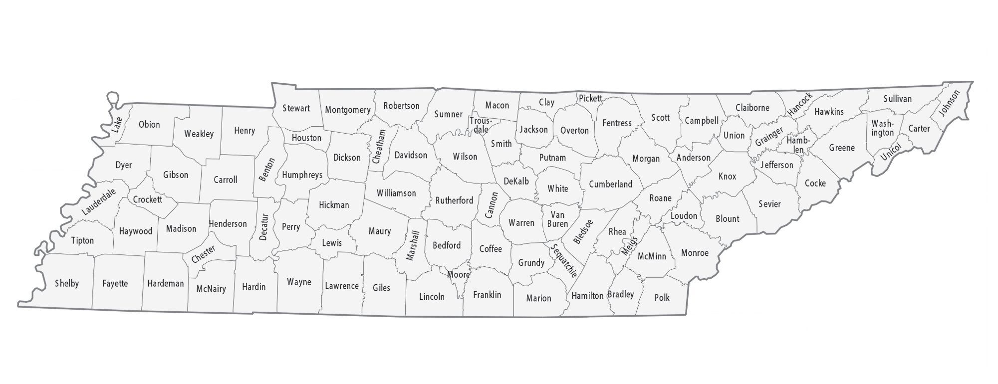 Tennessee County Map - Gis Geography in Printable Map of Tn Counties