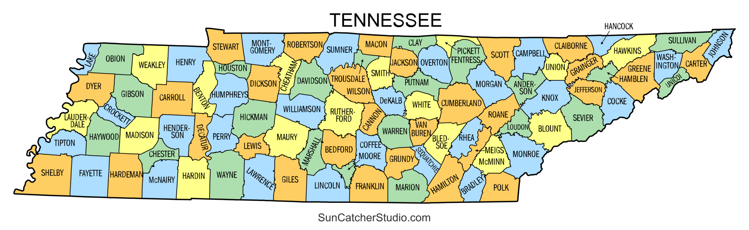 Tennessee County Map (Printable State Map With County Lines regarding Printable Map of Tennessee Counties