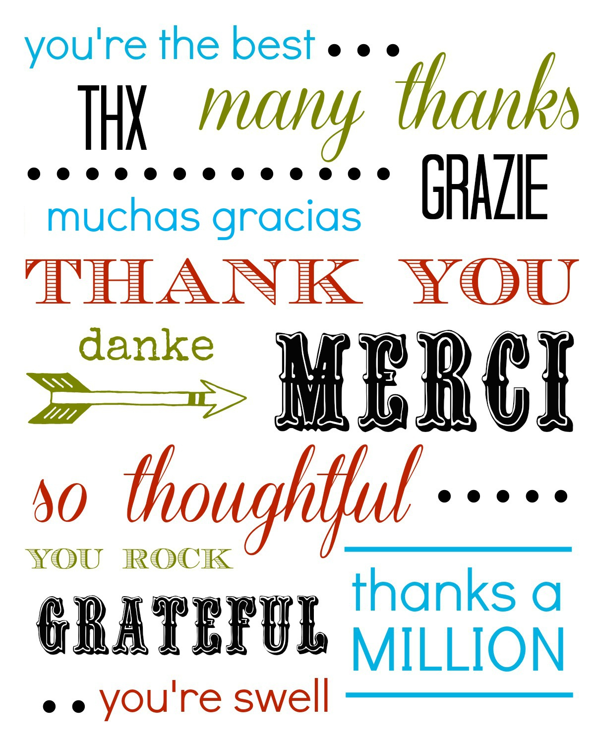 Thank You Card Free Printable throughout Printable Thank You Cards Free