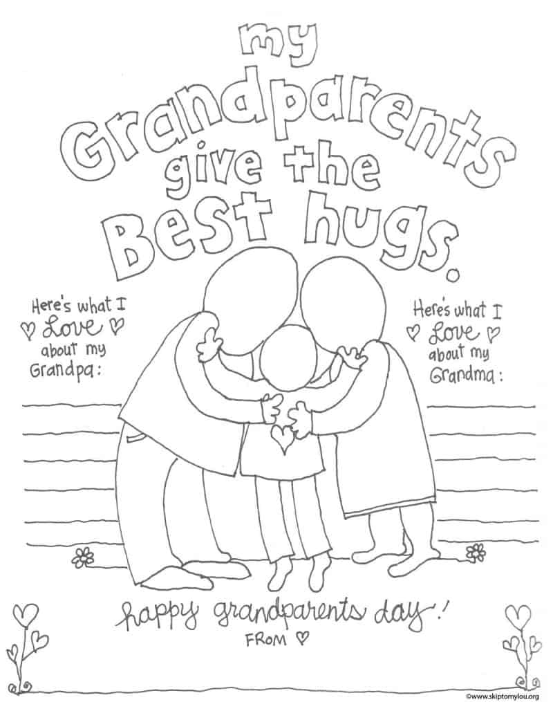 The Cutest Grandparents Day Coloring Pages | Skip To My Lou with Free Printables For Grandparents Day