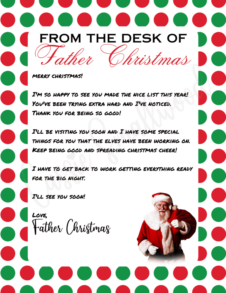 The Cutest Letters From Santa - Cassie Smallwood throughout Free Printable Santa Letters Templates