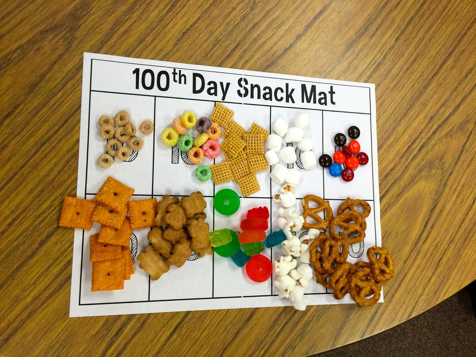 The Elementary Entourage: 100 Days And Counting (With All Y'All Need) throughout Printable 100th Day Snack Mat