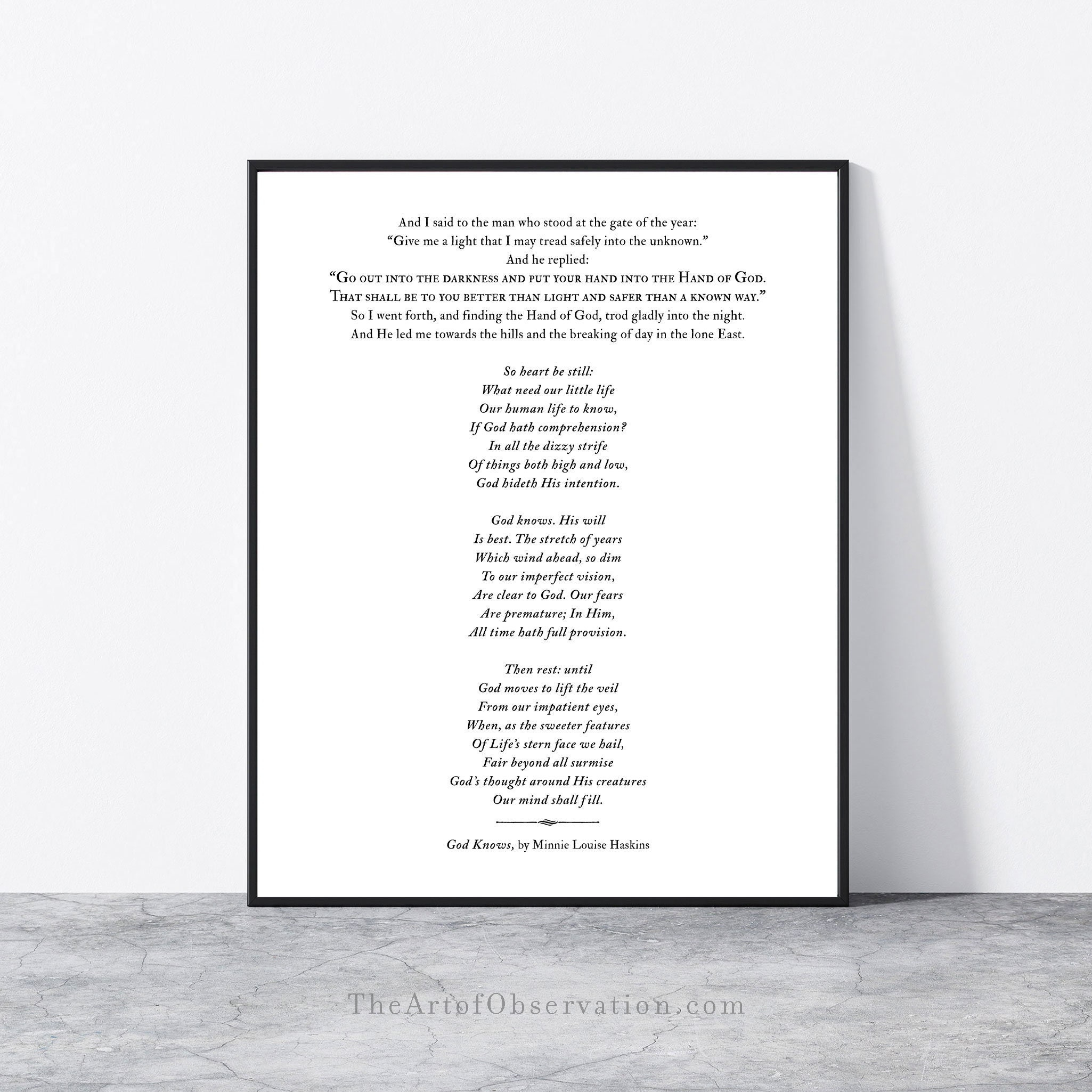 The Gate Of The Year Poem Wall Art Print, God Knowsminnie with Printable The Gate Of The Year Full Poem