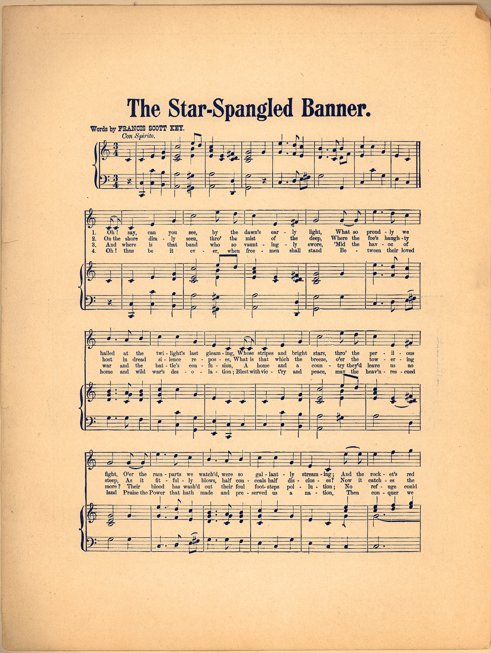 The Star-Spangled Banner [Historic American Sheet Music] throughout Printable Star Spangled Banner Sheet Music