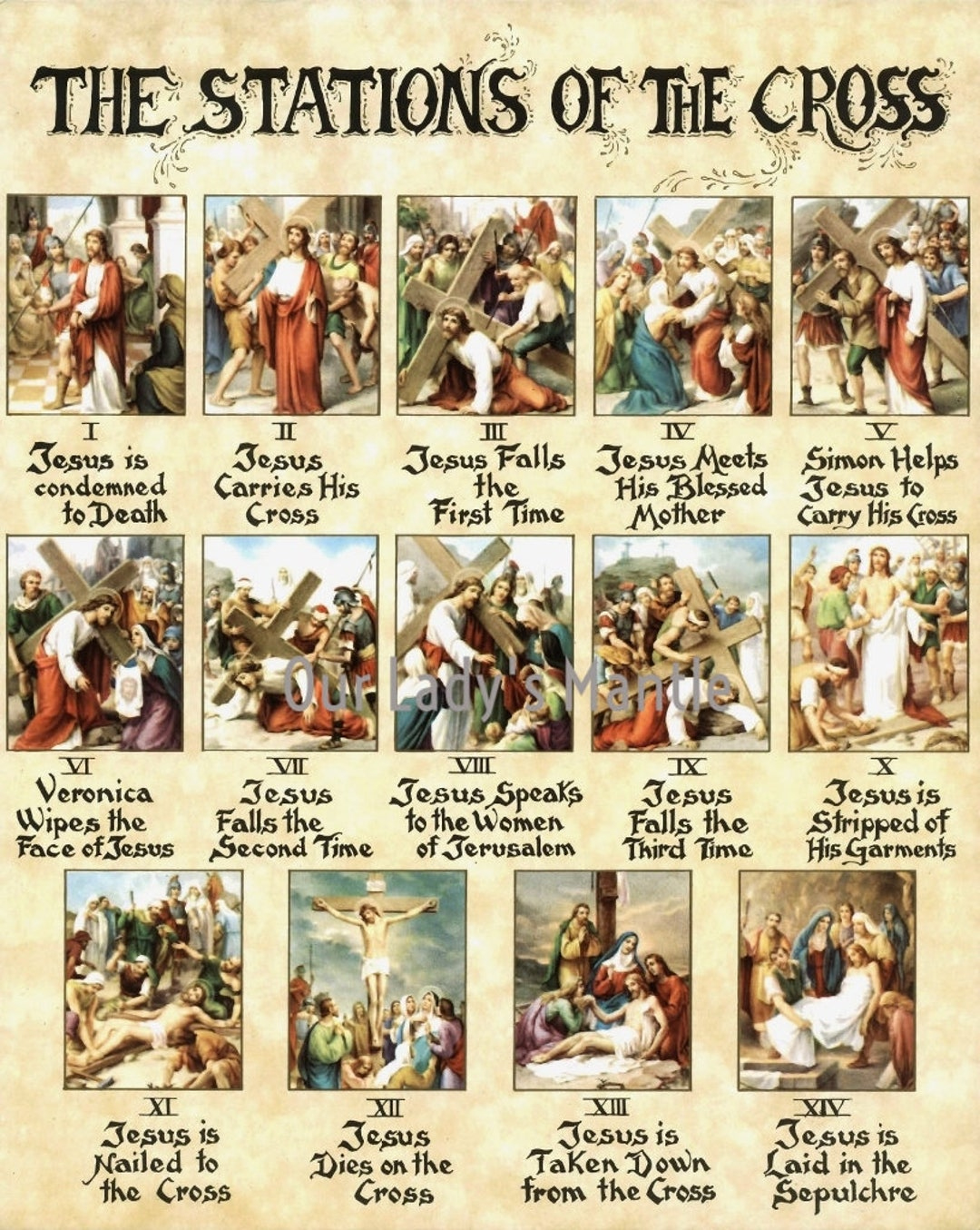 The Stations Of The Cross 8X10 Catholic Picture Print From Italy - Etsy.de intended for Printable Stations of the Cross
