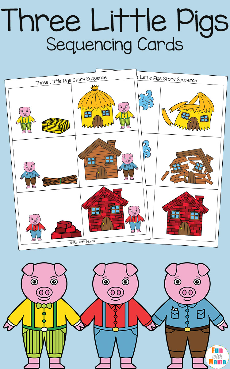 Three Little Pigs Sequencing Cards - Fun With Mama inside Printable Three Little Pigs Short Story