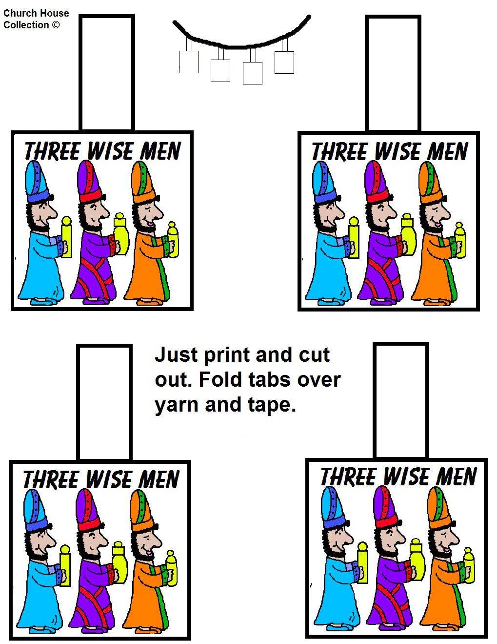 Three Wise Men Necklace Craft with Printable Three Wise Men Craft