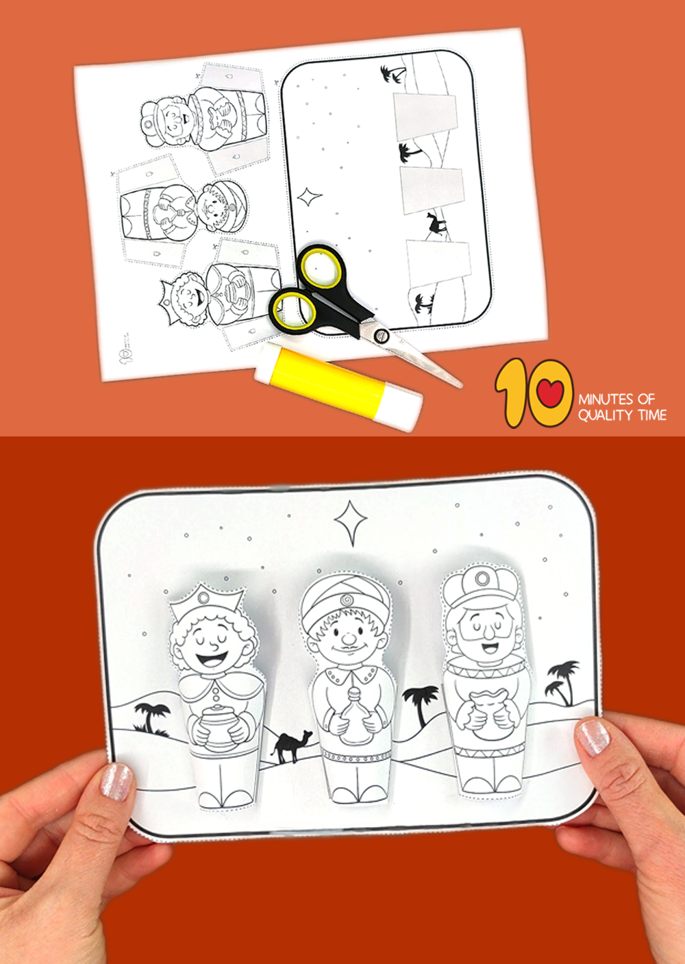 Three Wise Men - Three Kings - Craft – 10 Minutes Of Quality Time with Printable Three Wise Men Craft