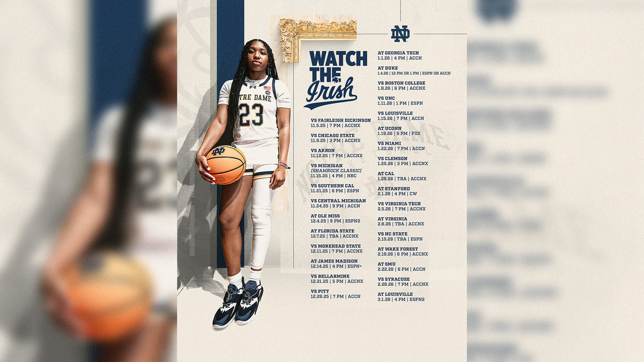 Times, Networks Announced For 2025-26 Season – Notre Dame Fighting with Uconn Women'S Basketball Schedule 24 25 Printable