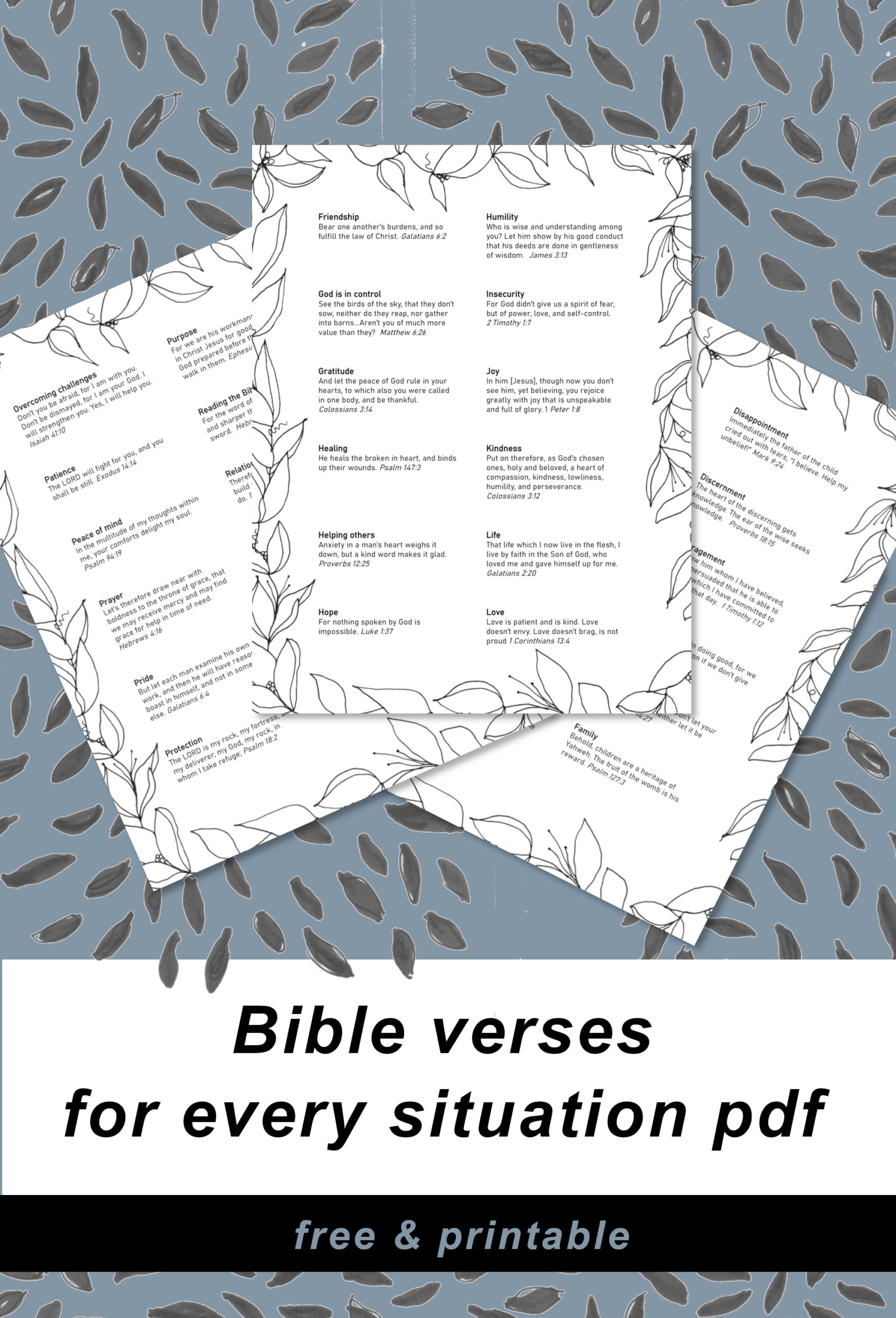Top Bible Verses For Every Situation Pdf With Art - Amarie Lange for Printable Bible Verses For Different Situations