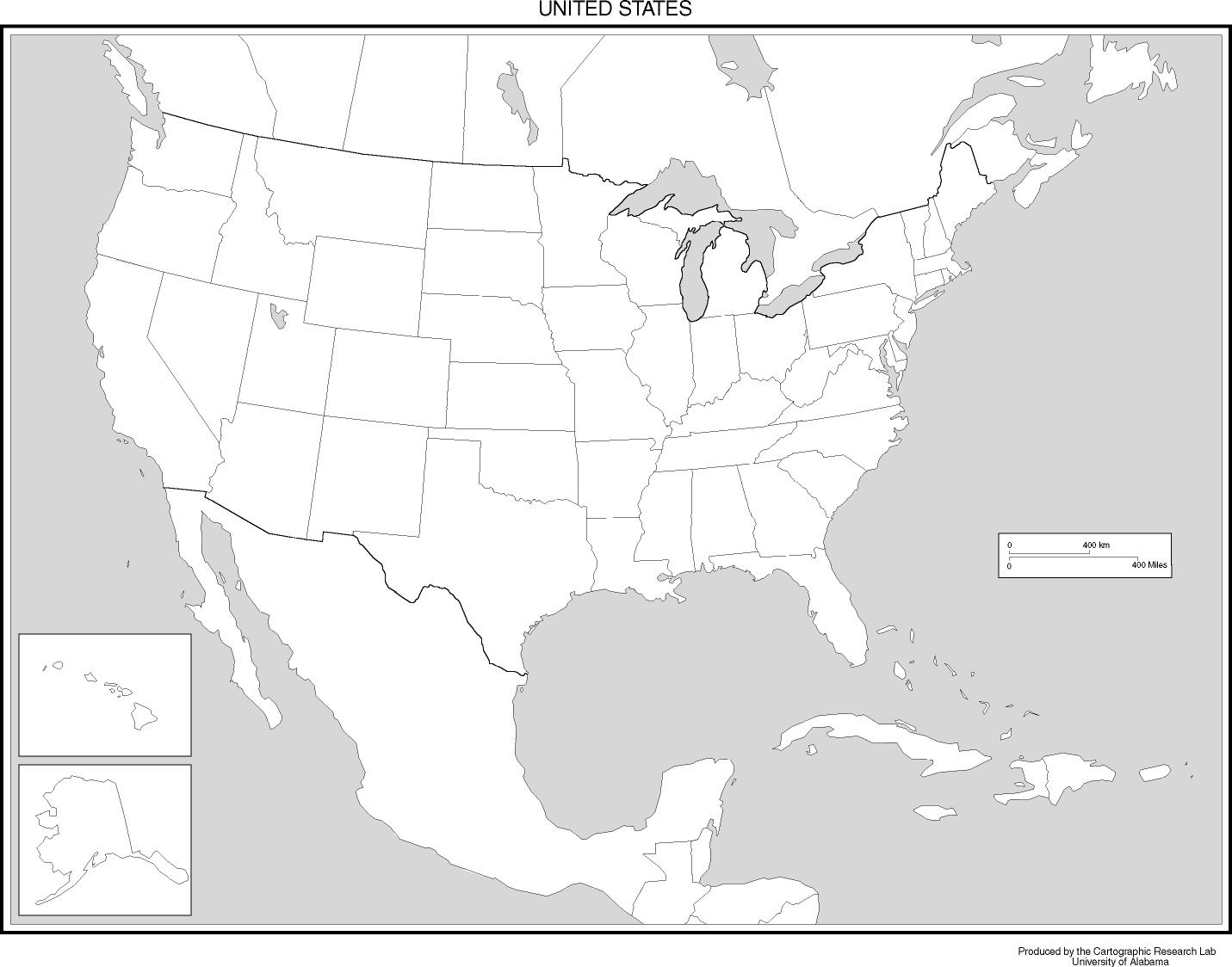 United States Blank Map regarding Printable Map Of United States And Mexico