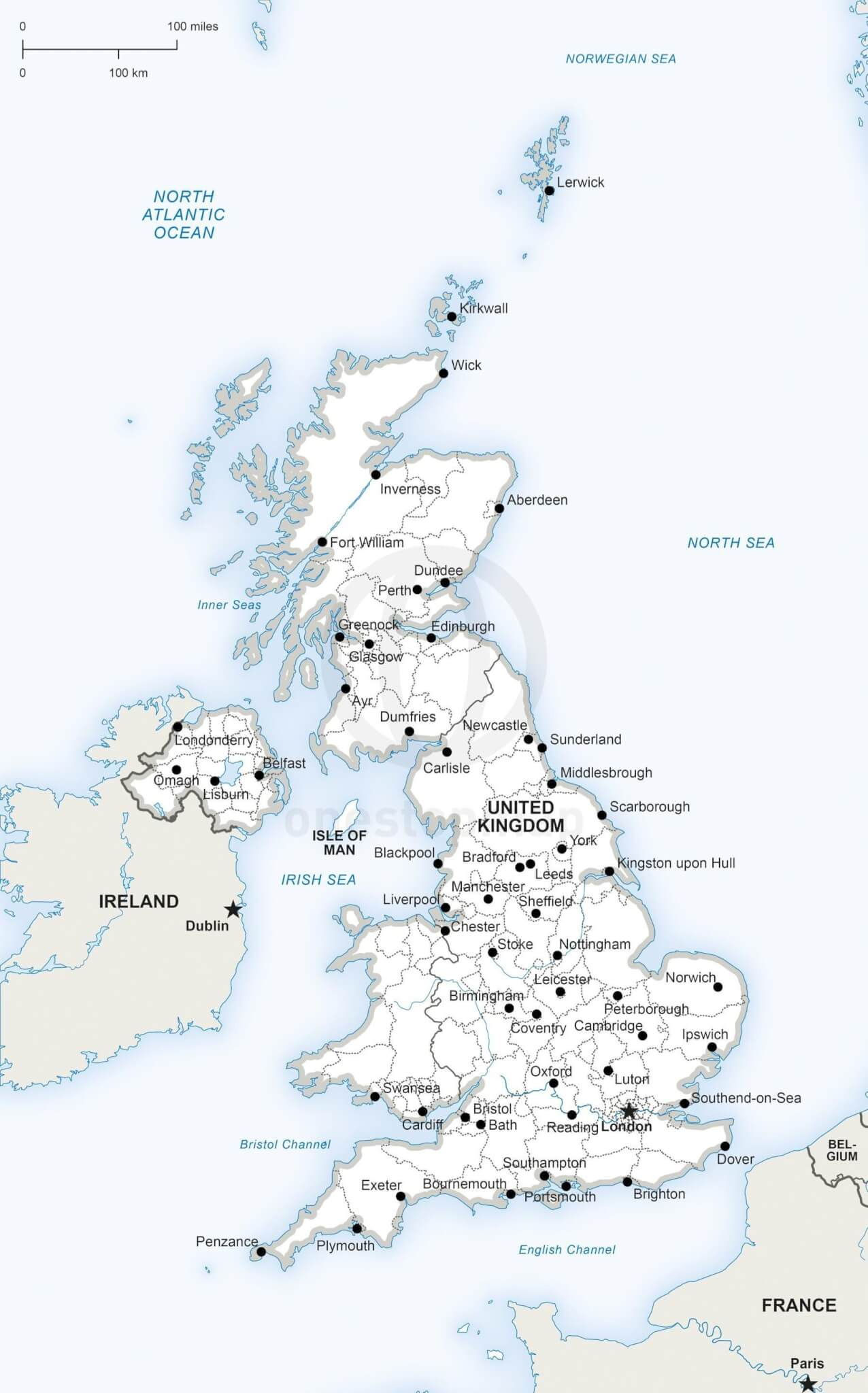 Vector Map Of United Kingdom Political | One Stop Map regarding Printable Map Of United Kingdom