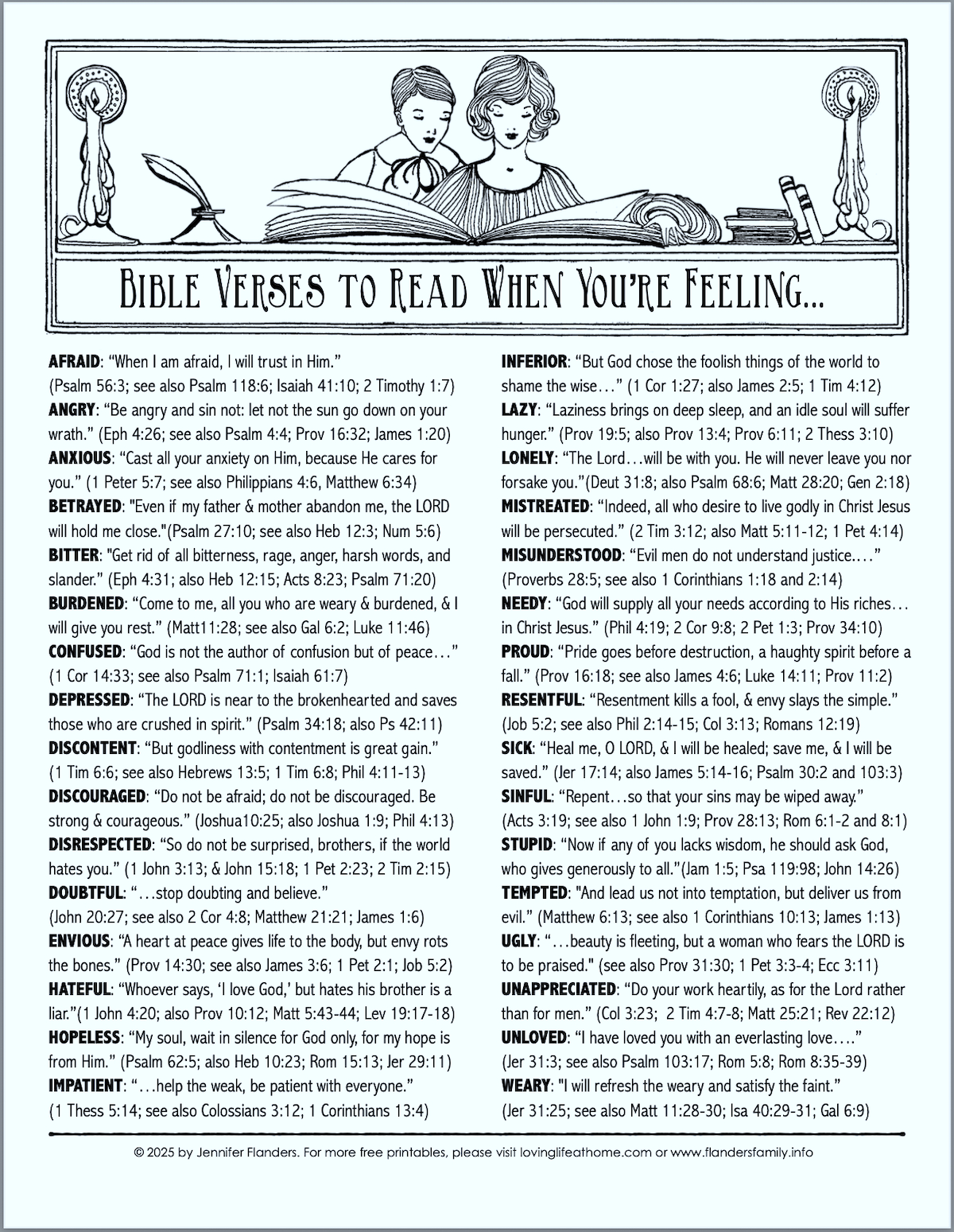 Verses To Read When Battling Big Emotions (Free Printable intended for Printable Bible Verses For Different Situations