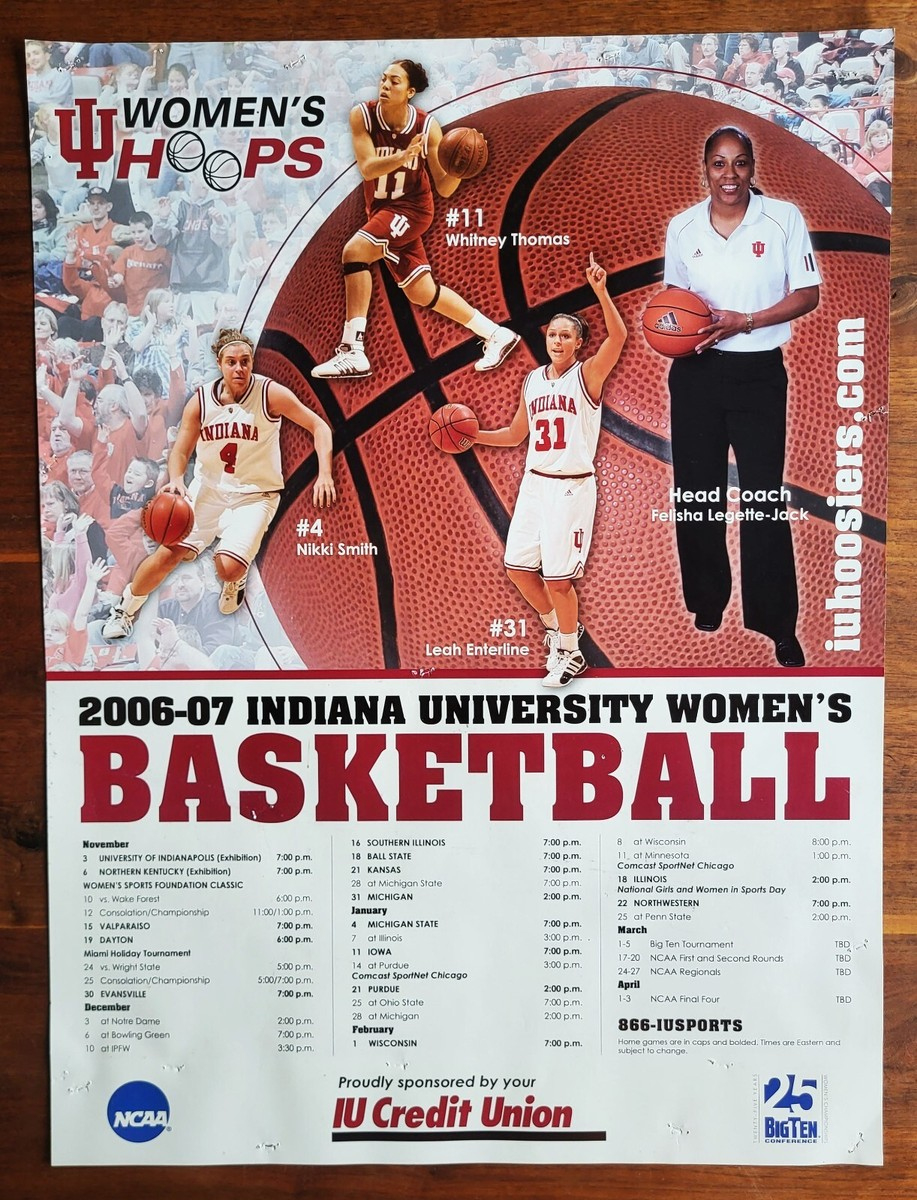 Vintage 2006-2007 Indiana University Hoosiers Womens Basketball within Iu Women's Basketball Schedule 24 25 Printable